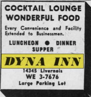 Dyna Inn (Charade Supper Club) - Nov 19 1951 Ad